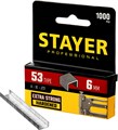 STAYER тип 53 (A/10/JT21), 6 мм, 1000 шт, калибр 23GA, скобы для степлера, Professional (3159-06) 19591 - фото 696688