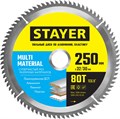 STAYER Multi Material, 250 х 32/30 мм, 80Т, супер чистый рез, пильный диск по алюминию и пластику (3685-250-32-80) 1571236 - фото 717258