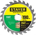 STAYER Fast, 190 x 30/20 мм, 24Т, быстрый рез, пильный диск по дереву (3680-190-30-24) 2011194 - фото 717686